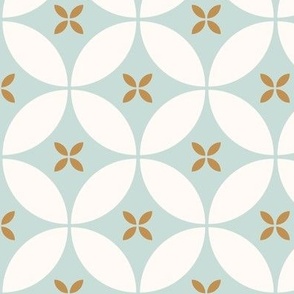 minimal moroccan tiles teal and gold