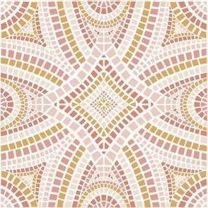  Moroccan mosaic tile in pink and gold