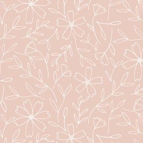 line work florals - pink