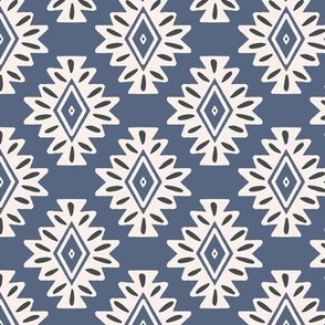 abstract aztec geometric - navy blue - regular
