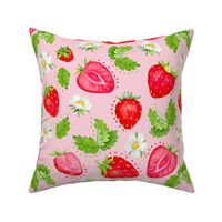 Bigger Scale Home Sweet Home Strawberries on Pink