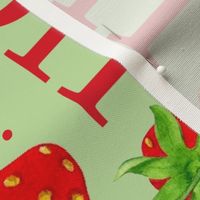 Fat Quarter Panel for Tea Towel or Wall Art Hanging Home Sweet Home Strawberries