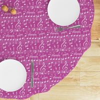 Bigger Scale White Music Notes on Raspberry Pink