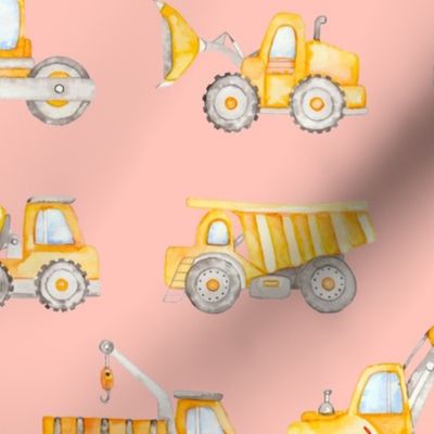 Construction vehicles pink