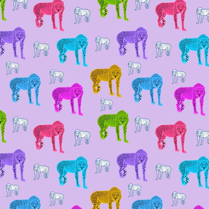 Rainbow Cheetahs! - soft lilac, medium 