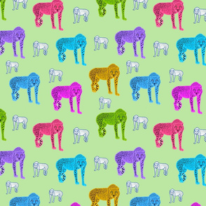 Rainbow Cheetahs! - peppermint green, medium 