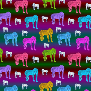 Rainbow Cheetahs! - Twilight rainbow, medium 
