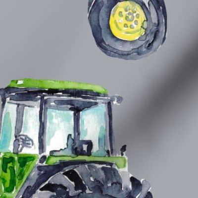 Green tractor large grey