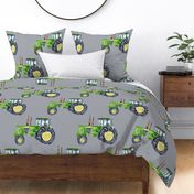 Green tractor large grey