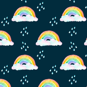 Rainbow rain navy