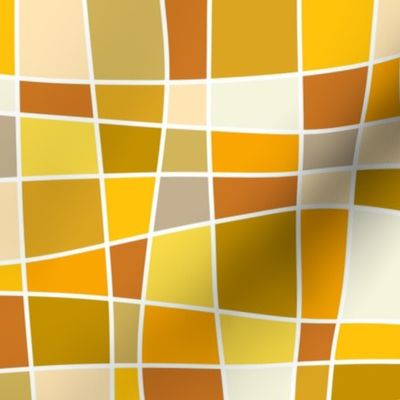 sunny day - twisted sunny mosaic - yellow abstract curves