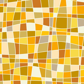 sunny day - twisted sunny mosaic - yellow abstract curves