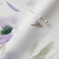 Amethyst Spring in Portofino - watercolor tender florals - painterly flowers for modern home decor bedding nursery a225-6