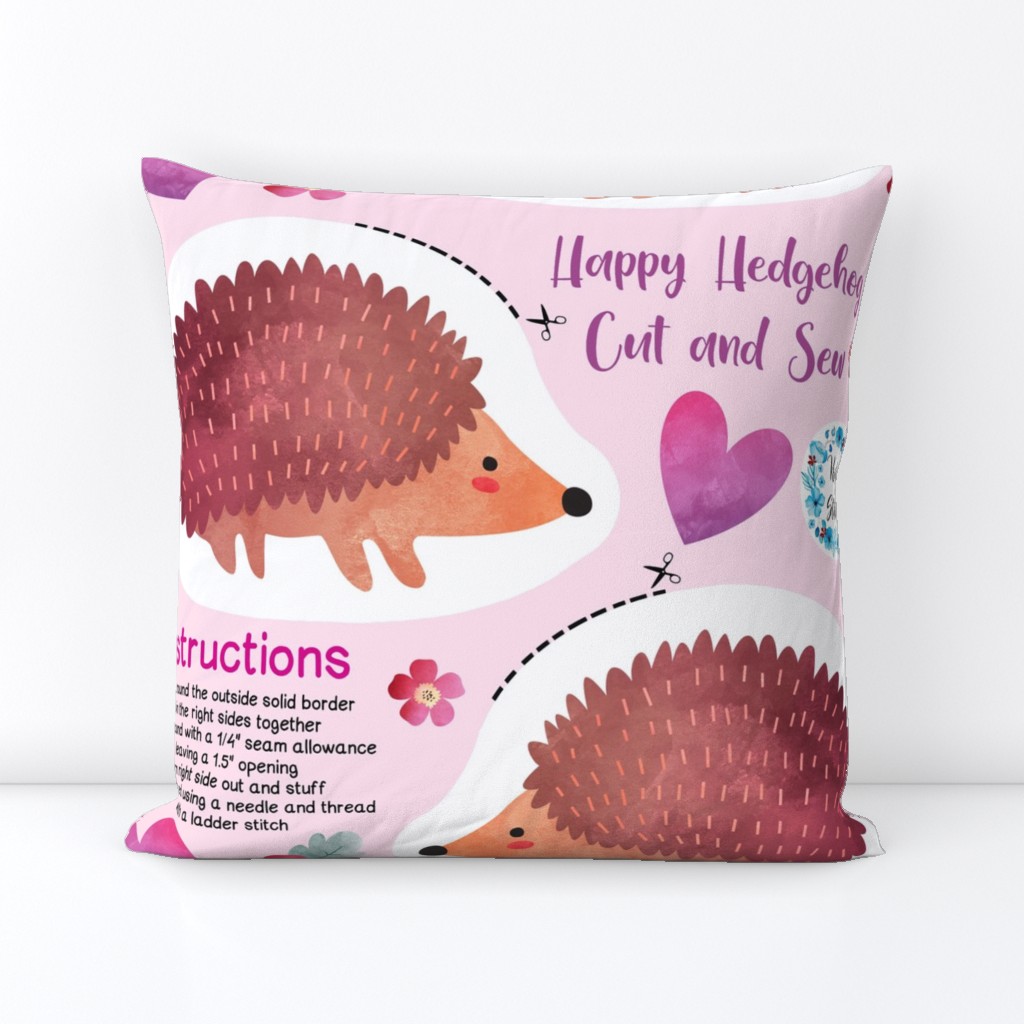 Happy Hedgehog Easy Cut and Sew Stuffie