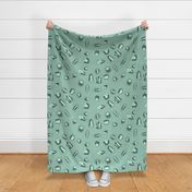 large - mint crystals on teal