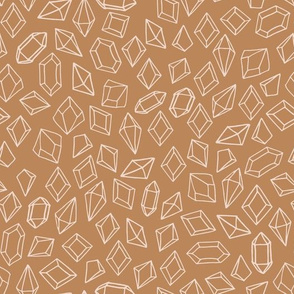 crystals fabric - earthy boho brown, neutral muted, gem design gems fabric gemstones fabric