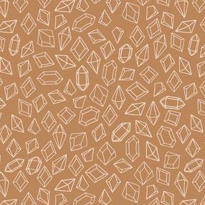 SMALL crystals fabric - earthy boho brown, neutral muted, gem design gems fabric gemstones fabric