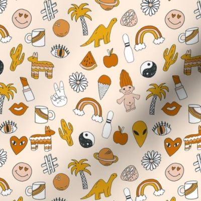 patches fabric - 90s nostalgia dinosaurs kids summer prints summer pastel emoji fabric print