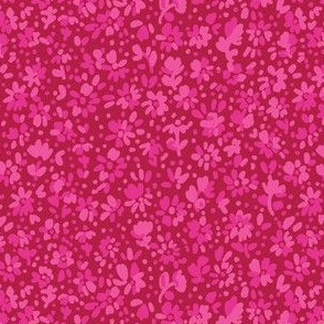Hot Pink Floral Fabric, Wallpaper and Home Decor