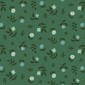 Small Green Ditsy Floral