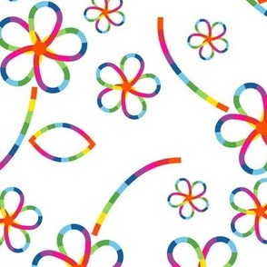 Tossed Rainbow Flowers