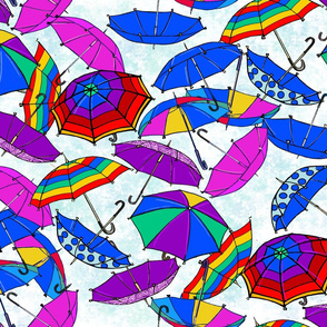 Umbrellas In The Wind