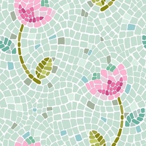 tulips mosaic pink and mint