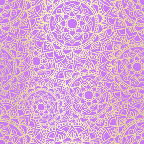 lavender purple and gold mandala pattern