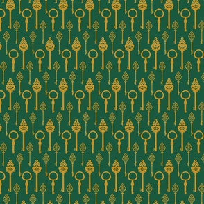 Large Elegant Keys - Green & Gold