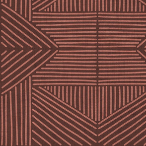 Terracotta Clay Mudcloth Weaving Lines - jumbo