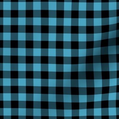 Gingham Pattern - Blueberry Sorbet and Black