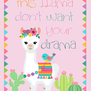 27x36 blanket drama llama pink