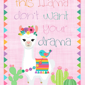 27x36 blanket drama llama pink linen