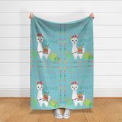 27x36 blanket drama llama blue