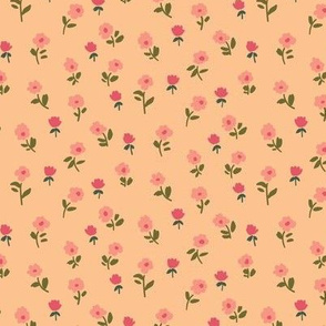 Small Graphic Flower Fabric Wallpaper