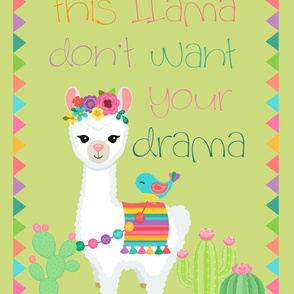 27x36 drama llama green