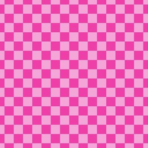 Checker Pattern - Flirty Magenta and Lavender Rose