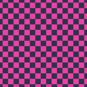 Checker Pattern - Flirty Magenta and Medium Charcoal