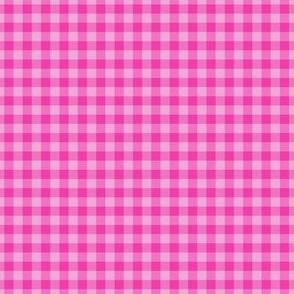 Small Gingham Pattern - Flirty Magenta and Lavender Rose