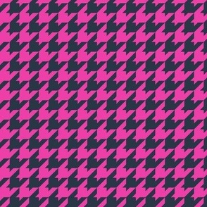 Houndstooth Pattern - Flirty Magenta and Medium Charcoal