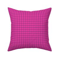 Grid Pattern - Flirty Magenta and Medium Charcoal