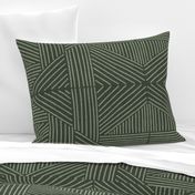 Olive Green Mudcloth Weaving Lines - jumbo 