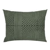 Olive Green Mudcloth Weaving Lines - jumbo 