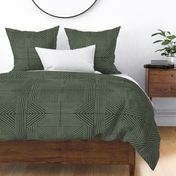 Olive Green Mudcloth Weaving Lines - jumbo 