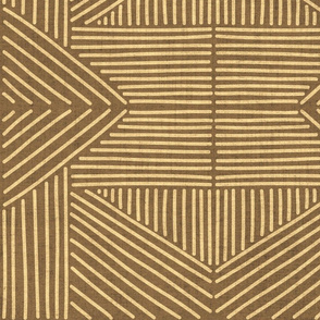 Golden Ochre Mudcloth Weaving Lines - jumbo