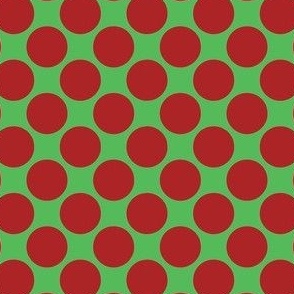 Green and red polka dots,  Christmas holiday