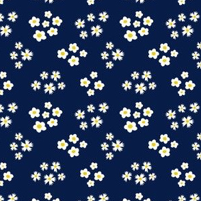 Calico Meadow Small on Blue