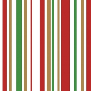 Red, gold, green,white stripe