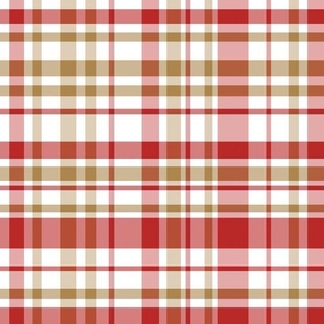 Red ,gold, white Holiday plaid, Christmas