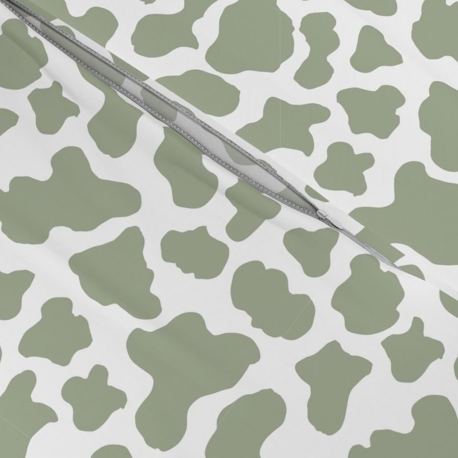 SMALL cow print fabric - sage green